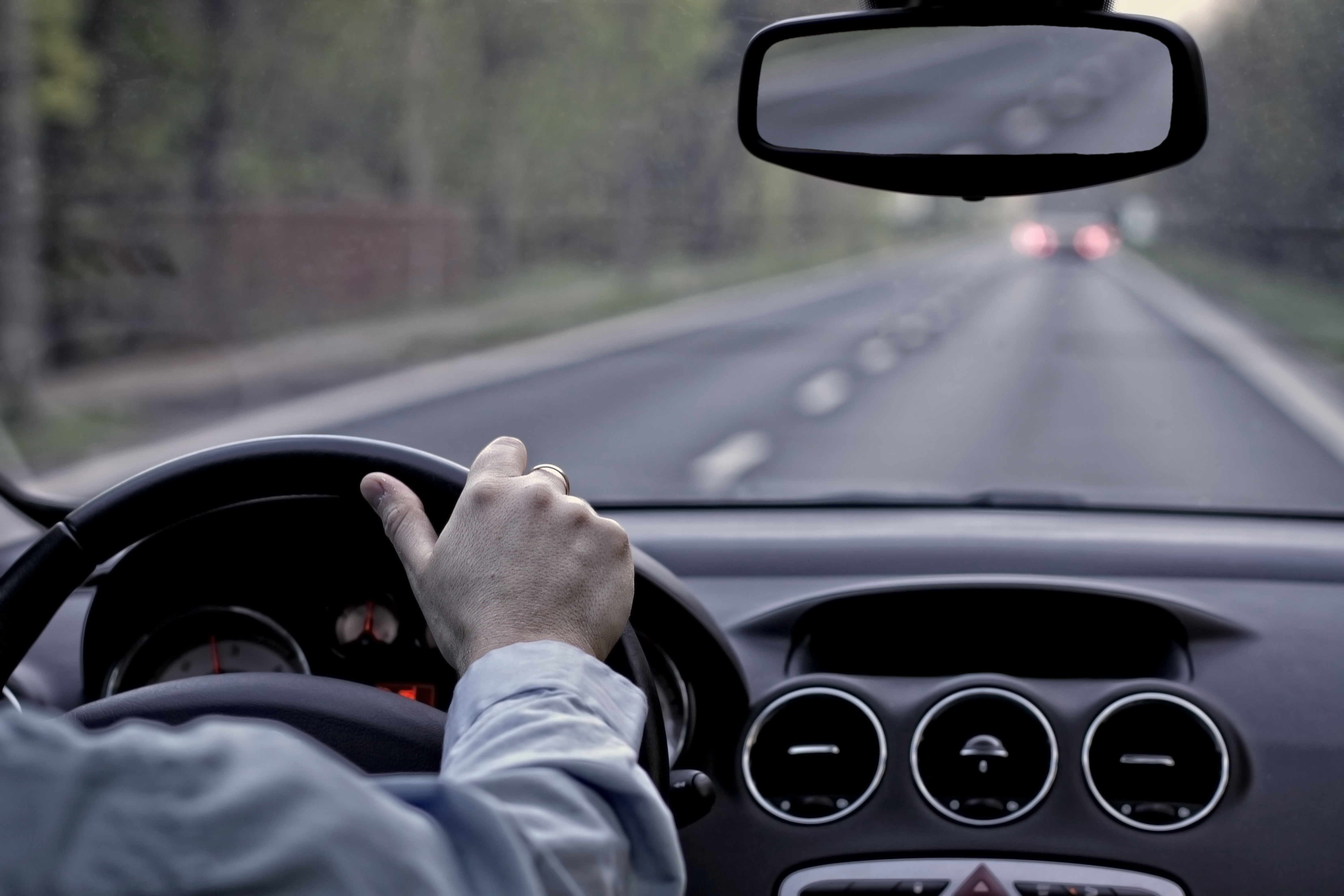 Over the shoulder driving view