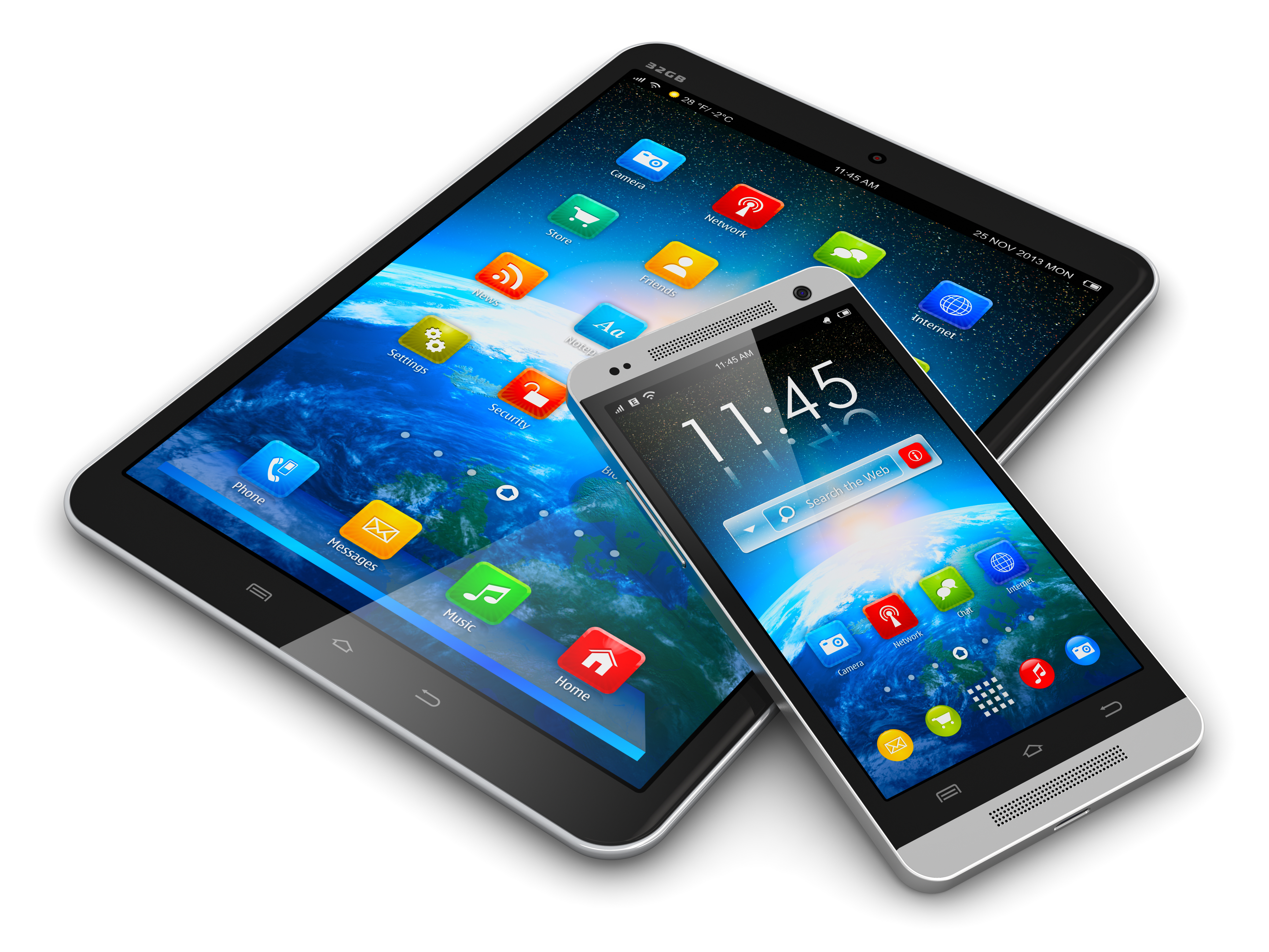 Tablet and phone