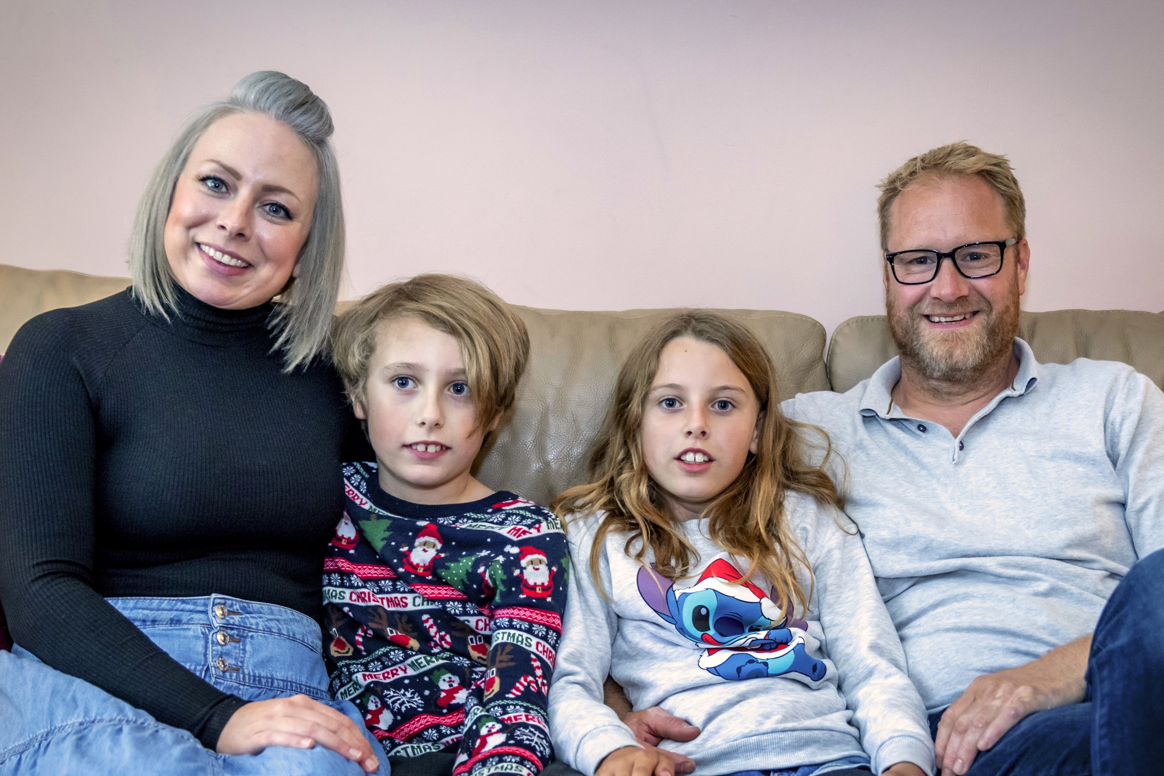 Sarah, George, Farrah and Ollie family portrait